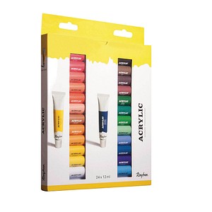 Rayher Künstler-Set Acrylfarben farbsortiert 24 x 12,0  ml