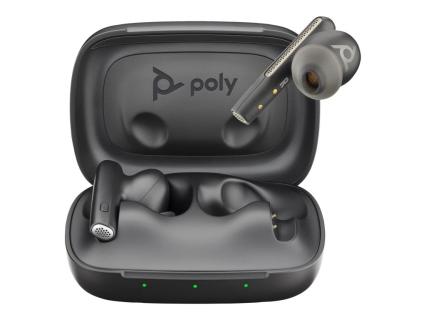 HP Poly Voyager Free 60 UC Black Earbuds +BT700 USB-C Adapter +Basic Charge Case