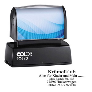 COLOP Textstempel, individualisierbar EOS 30 selbstfärbend blau, schwarz, rot