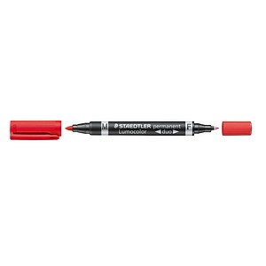 STAEDTLER Lumocolor Duo - Rot - Schwarz - Rot - Feine/ runde Spitze - Universal