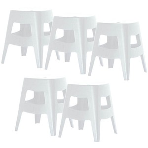 PAPERFLOW Hocker BELLINI, 5er Set, Sitzhöhe: 460 mm, weiß
