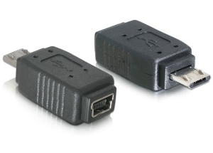 DELOCK Adapter USB micro-B Stecker zu mini USB 5pin Buchse