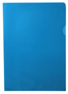 Sichthüllen / Aktenhüllen / Dokumentenhüllen A4, 120my, aus PP, mit Daumenaussparung, oben und seitlich offen, Farbe: transparent genarbt blau - 100 Stück