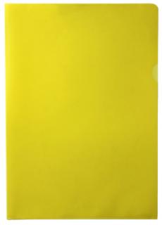 Sichthüllen / Aktenhüllen / Dokumentenhüllen A4, 120my, aus PP, mit Daumenaussparung, oben und seitlich offen, Farbe: transparent genarbt gelb - 100 Stück