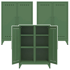 AKTION: BISLEY Sideboards Fern Middle, FERMID623P3 olivgrün 6 Fachböden 80,0 x 40,0 x 110,0 cm