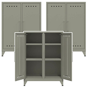 AKTION: BISLEY Sideboards Fern Middle, FERMID645P3 lichtgrau 6 Fachböden 80,0 x 40,0 x 110,0 cm