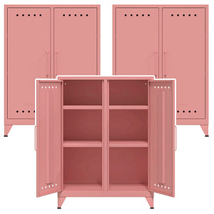 AKTION: BISLEY Sideboards Fern Middle, FERMID620P3 pastelpink 6 Fachböden 80,0 x 40,0 x 110,0 cm