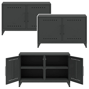 AKTION: BISLEY Sideboards Fern Cabby, FERCAB634P3 anthrazitgrau 4 Fachböden 114,0 x 40,0 x 72,5 cm