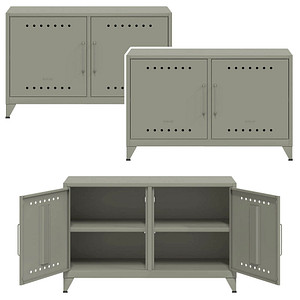 AKTION: BISLEY Sideboards Fern Cabby, FERCAB645P3 lichtgrau 4 Fachböden 114,0 x 40,0 x 72,5 cm