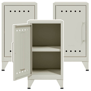 AKTION: 3 BISLEY Stahlschränke Fern Mini FERMINRH696P3 verkehrsweiß 38,0 x 40,0 x 72,5 cm, aufgebaut