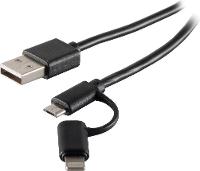 S-CONN USB Lade-Sycn Kabel 2in1 schwarz 1,0m (14-14025)