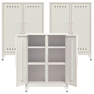 AKTION: BISLEY Sideboards Fern Middle, FERMID696P3 verkehrsweiß 6 Fachböden 80,0 x 40,0 x 110,0 cm