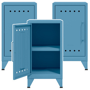 AKTION: 3 BISLEY Stahlschränke Fern Mini FERMINLH605P3 blau 38,0 x 40,0 x 72,5 cm, aufgebaut