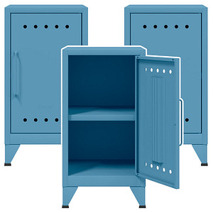 AKTION: 3 BISLEY Stahlschränke Fern Mini FERMINRH605P3 blau 38,0 x 40,0 x 72,5 cm, aufgebaut