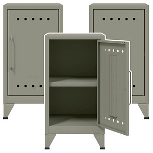 AKTION: 3 BISLEY Stahlschränke Fern Mini FERMINLH645P3 lichtgrau 38,0 x 40,0 x 72,5 cm, aufgebaut