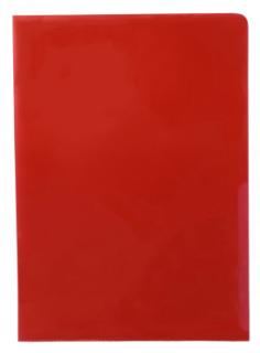 Sichthüllen / Aktenhüllen / Dokumentenhüllen A4, 160my, aus PP, mit Daumenaussparung, oben und seitlich offen, Farbe: transparent rot glatt - 100 Stück