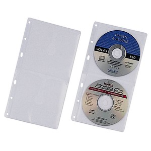 DURABLE CD/DVD-Hüllen für Ringbücher 5er-Set 5203-19 Transparent 2 CDs/DVDs