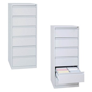 Gürkan Karteischrank lichtgrau mit 6 Schubladen 53,0 x 62,0 x 132,0 cm