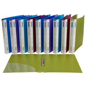 10 RAPESCO® Ringbücher 2-Ringe grün, blau, pink, violett, hellblau 3,7 cm DIN A4