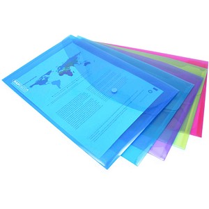 5 RAPESCO® Dokumententaschen DIN A4 überbreit farbsortiert genarbt 0,20 mm