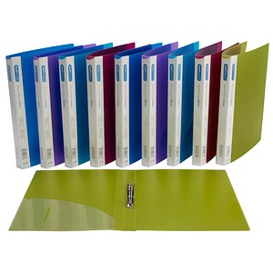 10 RAPESCO® Ringbücher 2-Ringe grün, blau, pink, violett, hellblau 2,6 cm DIN A4