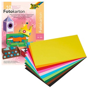folia Fotokartonblock, 220 x 330 mm, farbig sortiert