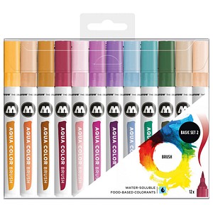 12 MOLOTOW Aqua Color Basic Set 2 Brush-Pens farbsortiert