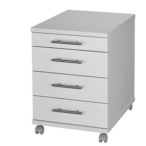 MÖBELPARTNER Rollcontainer lichtgrau 4 Auszüge 42,0 x 50,0 x 52,0 cm