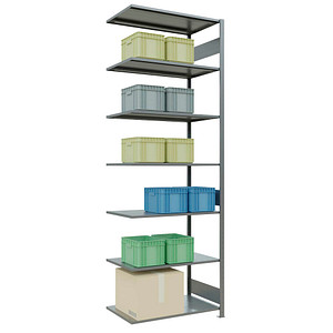 SCHULTE Anbau-Schwerlastregal MULTIplus 150 12767-LR silber 100,0 x 60,0 x 300,0 cm