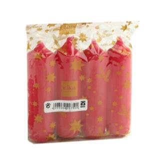 Kerzen Adventskerzen (Typ 18er) 83 x 21 mm, 4 Stück/Pack | rot nicht durchgefärbt, Brenndauer: ca. 3 h