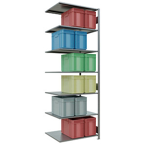 SCHULTE Anbau-Schwerlastregal MULTIplus 150 12787-LR silber 100,0 x 80,0 x 300,0 cm