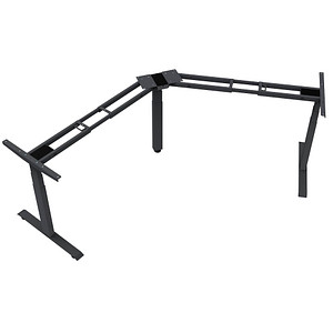 LMG elektrisch höhenverstellbares Schreibtischgestell schwarz ohne Tischplatte, T-Fuß-Gestell schwarz 130,0 - 160,0 x 53,0/70,0 cm