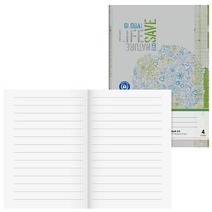 BRUNNEN Schulheft Recycling Lineatur 4 liniert DIN A5 ohne Rand, 16 Blatt