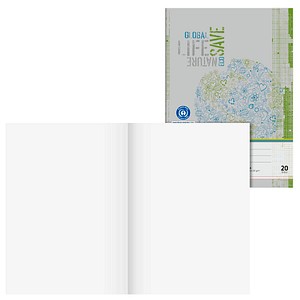 BRUNNEN Schulheft Recycling Lineatur 20 blanko DIN A4 ohne Rand, 16 Blatt