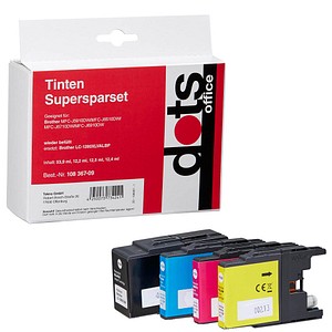 4 dots schwarz, cyan, magenta, gelb Tintenpatronen ersetzen brother LC-1280XLVALBP