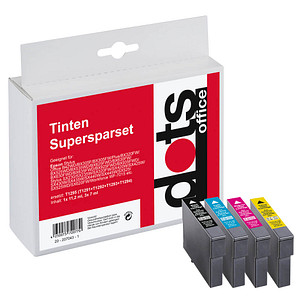 4 dots schwarz, cyan, magenta, gelb Tintenpatronen ersetzen EPSON T1295