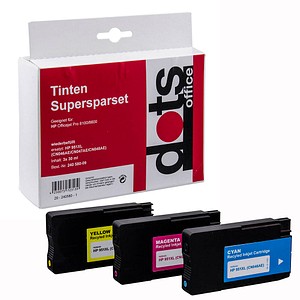 dots cyan, magenta, gelb Tintenpatronen ersetzen HP 951XL (CN046AE, CN047AE, CN048AE)