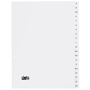 dots Ordnerregister Vollformat A-Z weiß 20-teilig, 5 Satz
