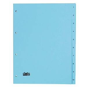 dots Ordnerregister Vollformat 1-10 blau 10-teilig, 5 Satz