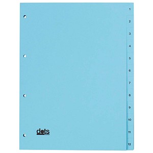 dots Ordnerregister Vollformat 1-12 blau 12-teilig, 5 Satz