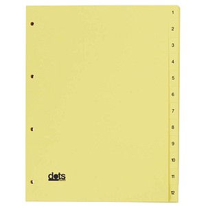 dots Ordnerregister Vollformat 1-12 gelb 12-teilig, 5 Satz