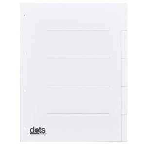 dots Ordnerregister Vollformat blanko weiß 5-teilig, 5 Satz