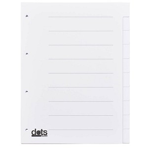dots Ordnerregister Vollformat blanko weiß 10-teilig, 5 Satz