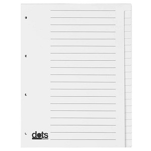 dots Ordnerregister Vollformat blanko weiß 20-teilig, 5 Satz