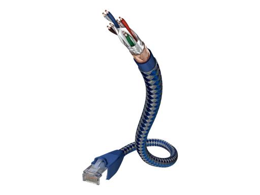 IN-AKUSTIK Inakustik RJ45 Netzwerk Anschlusskabel CAT 6 SF/UTP 0.50 m Silber-Bl