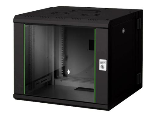 DIGITUS 9HE Wandgehäuse Unique 509x600x600mm zweiteilig schwenkbar schwarz RAL 