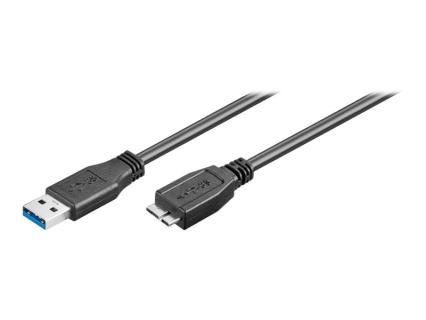 WENTRONIC Goobay USB 3.0 SuperSpeed Kabel, Schwarz, 1.8 m - USB 3.0-Stecker (Ty