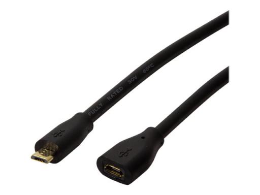 LOGILINK USB 2.0 Verlängerungskabel, Micro-B, 3,0m schwarz