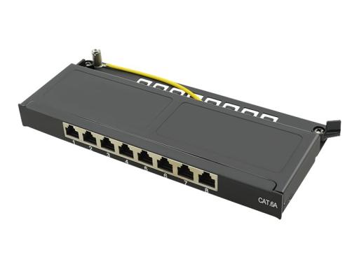 LOGILINK Cat.6A Mini Patchpanel, 8-Port, schwarz, 0,5 HE