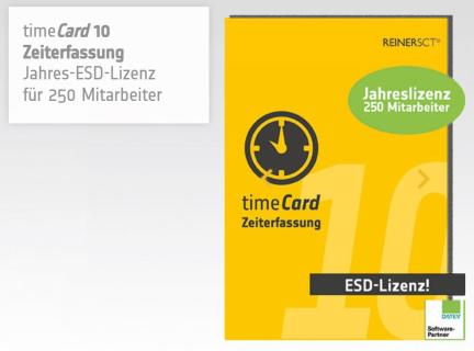 REINER SCT ESD timeCard 10 Zeiterfassung Jahreslizenz fuer 250 MA